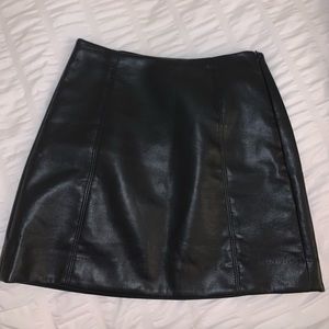 Babaton Leather Mini Skirt